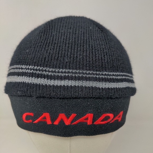 Running Room Men's Knit Beanie Hat Black Size OS 100% Acrylic Embroidered Canada - Picture 2 of 11